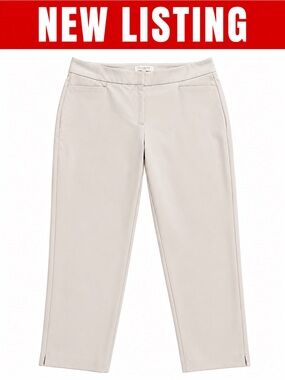 Talbots Curvy Petite Pants 10P Cream Slim Ankle Stretch